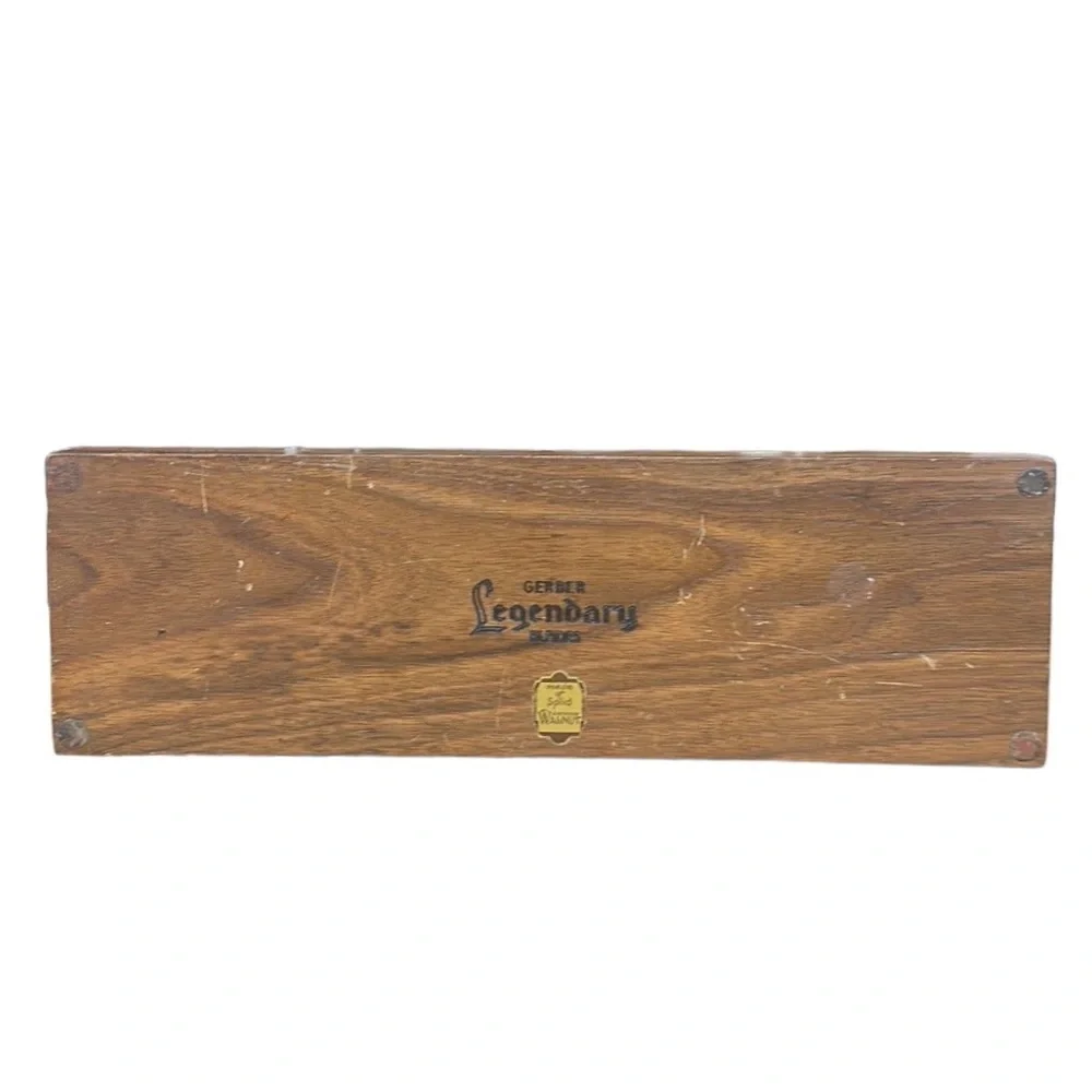 Vintage Gerber Legendary Blades 3 Piece Carving Set w/ Walnut Display Box